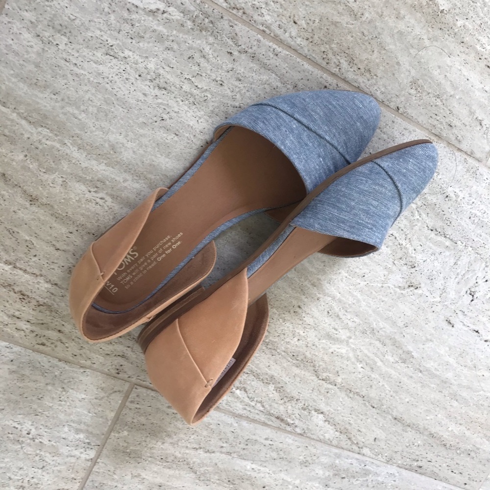 TOMS sz10 Julie D’Orsay flats nude/blue